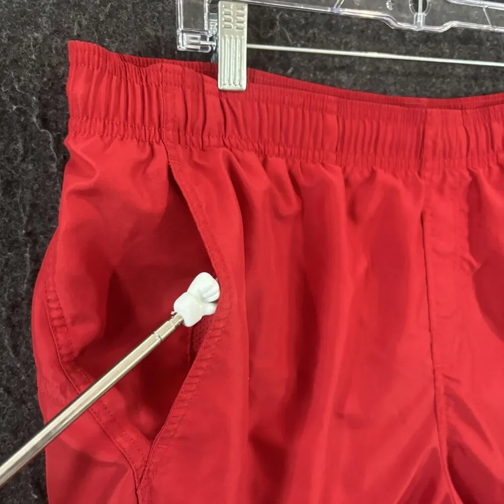 Nike Swim Trunks Shorts Men's XL Red Mesh Lined Elastic Waist Pockets Logo